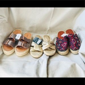 3 Pairs of Espadrille Sandals NWT
